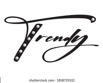 Decorative Trendy Text with Pearls for Fashion Design