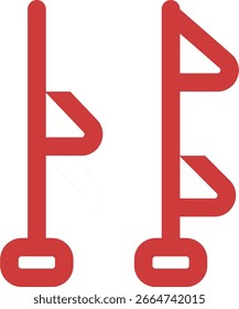 Banderas triangulares decorativas Diseño de icono de estilo duotono