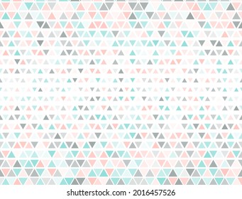 Decorative triangles halftone vector. Triangular elements transition cover backdrop. Digital triangles halftone grid.