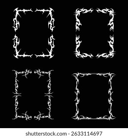 Decorative Tribal Flame Frames Collection for Digital Design
