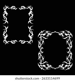Decorative Tribal Flame Frames Collection for Digital Design