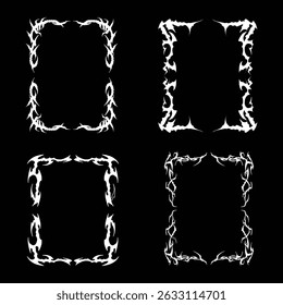 Decorative Tribal Flame Frames Collection for Digital Design