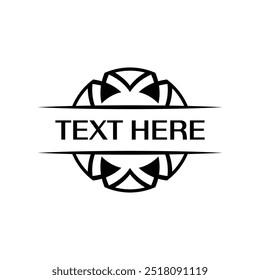 Decorative tribal rays emblem badge template with bold shapes