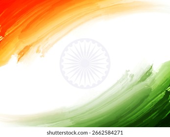 Vector de fondo de trazo de pincel de tema de bandera india tricolor decorativo
