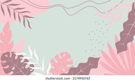 fondo tropical decorativo del borde de hojas y espacio de copia
