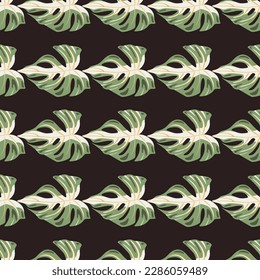 Decorative tropical palm leaves seamless pattern. Jungle leaf seamless wallpaper. Exotic botanical texture. Floral background. Design for fabric, textile print, wrapping, cover. Vector illustration