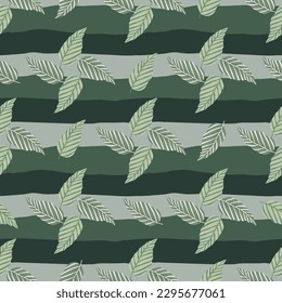 Decorative tropical palm leaves seamless pattern. Jungle leaf wallpaper. Exotic botanical texture. Vector floral background. Design for fabric, textile print, wrapping, cover.