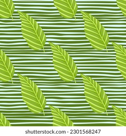 Decorative tropical palm leaves seamless pattern. Jungle leaf wallpaper. Exotic botanical texture. Vector floral background. Design for fabric, textile print, wrapping, cover.