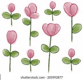 decorative tulip flowers pattern