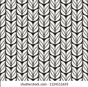 Decorative Tulip Seamless Pattern. Continuous leaf background. Geometric Floral Texture.