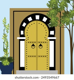 Decorative Tunisian Door vector illustration 