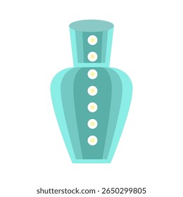 Vaso decorativo turquesa com padrão pontilhado. Imagem vetorial.