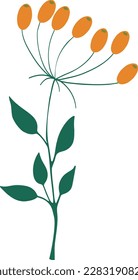 Decorative twig with orange berries. Vector file for designs.