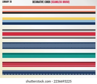 DECORATIVE TWILL TAPE SEAMLESS BRUSH IN EDITABLE VECTOR ILLUSTRATION