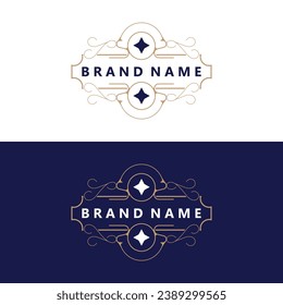 Diseño de la línea de época de la tipografía decorativa, Ilustración vectorial Viejo Lujo Elegante Estilo Retro Cinta Ornamento