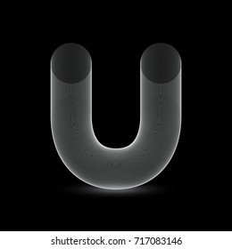 Decorative U letter design.  Eps 10 stock vector illustration 