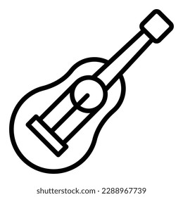 Vector de contorno de icono de ukulele decorativo. Instrumento musical. Jugar con precisión