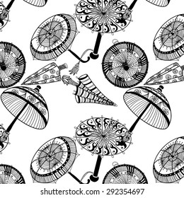 Decorative umbrella image in a cartoon style