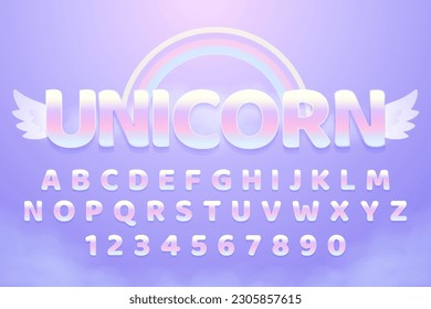 decorative unicorn editable text effect vector design