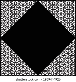 Decorative universal card diy. Paper cut black and white