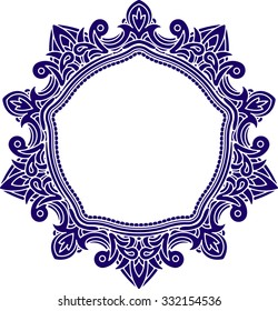 Decorative, unusual, round frame with empty place for your text. Vector illustration for your design.