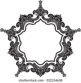 Decorative, unusual, round frame with empty place for your text. Vector illustration for your design.