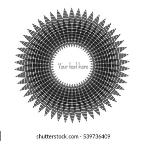 Decorative, unusual, round frame with empty place for your text. Vector illustration for your design.