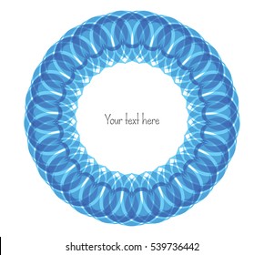 Decorative, unusual, round frame with empty place for your text. Vector illustration for your design.