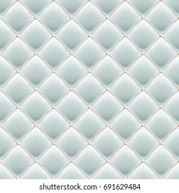 Decorative Upholstery Soft Gloss seamless Quilted Pattern. True Luxury Template with Gold Thread. And also includes EPS 10 vector