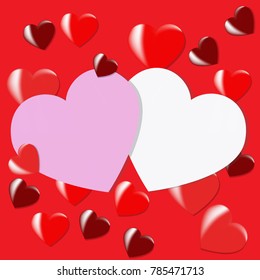 Decorative valentine background and frame vector