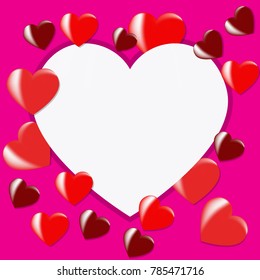 Decorative valentine background and frame vector
