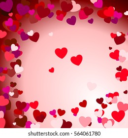 Decorative valentine background with hearts