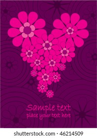 Decorative Valentine card with floral heart