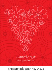Decorative Valentine card with floral heart
