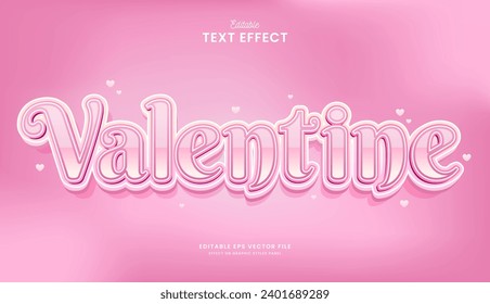 decorative valentine  editable text effect vector design