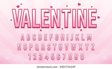 decorative valentine  editable text effect vector design