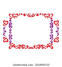 decorative valentine frame template vector
