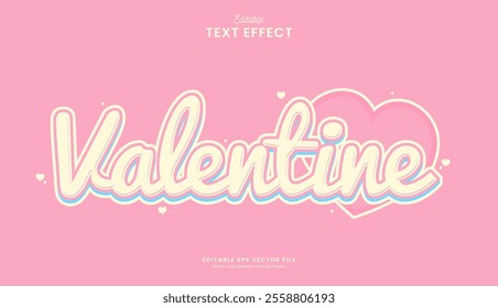 decorative valentine heart editable text effect design