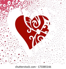Decorative valentine heart isolated on white