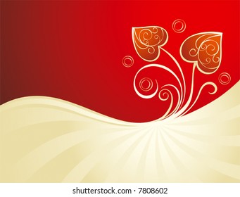 Decorative Valentine's background with hearts