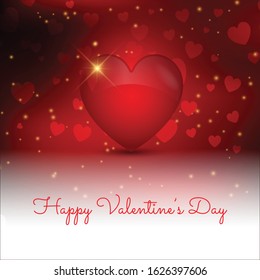 Fondo decorativo del Día de San Valentín con corazón estilo 3D