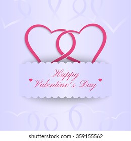 Decorative Valentine's frame with place for text. Stylish invitation card. Elegant greeting card. Valentine's day abstract background
