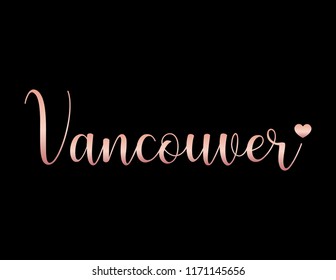 Decorative Vancouver Text, Black and Pink Design