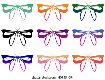 Decorative varicolored moth to decorate web games or sites
