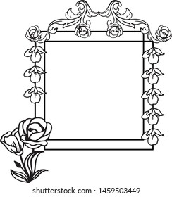 Decorative various shape frame with abstract leaf flower. Vector
