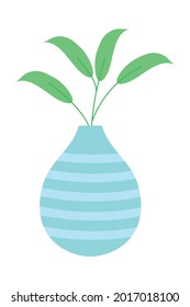 decorative vase with green leaves