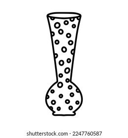 Decorative vase in hand drawn doodle style. Isolated vector illustration.