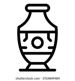 Icono de jarrón decorativo. Esquema del icono del vector de jarrón decorativo para el diseño web aislado en fondo blanco