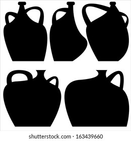 decorative vases icons isolated on white background