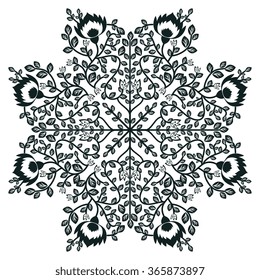 Decorative vector abstract floral element